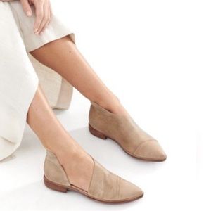 Free People Royale Flat Leather Cutout Bootie in Tan Size 36